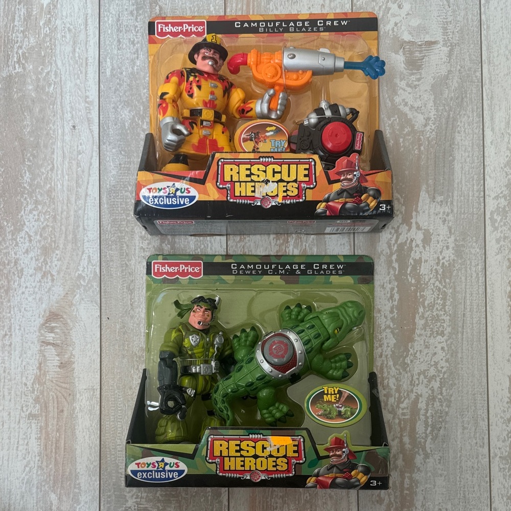 NEW Fisher-Price Vintage Rescue Heroes Camouflage‎ Crew